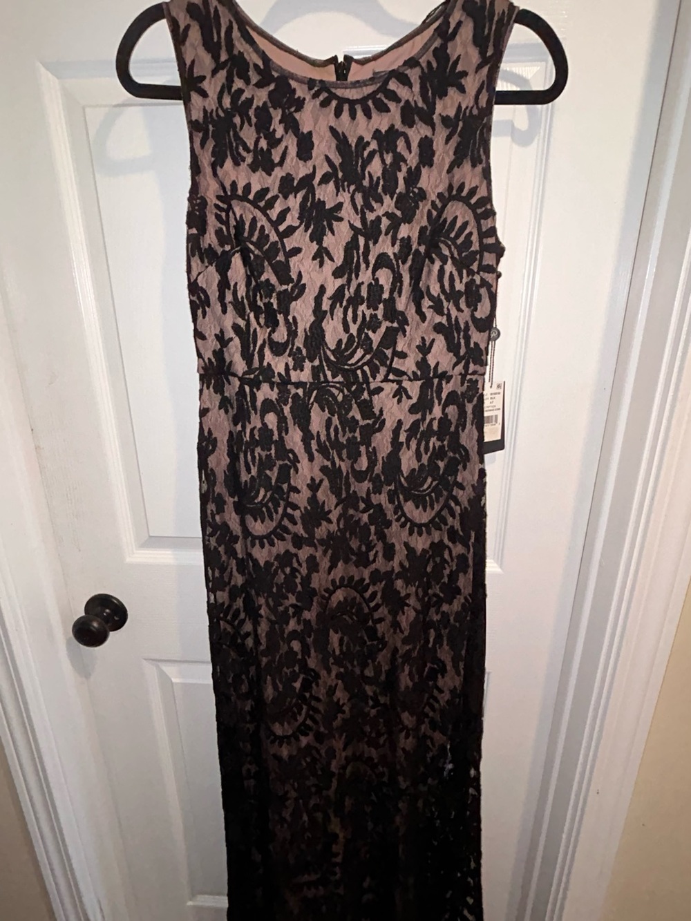 Elegant Black Lace Overlay Dress